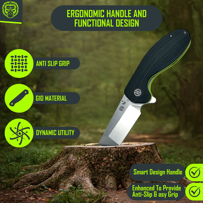 Load image into Gallery viewer, The Pioneer Folding Pocket Knife Giftset for Men and Women (Silver and Green)