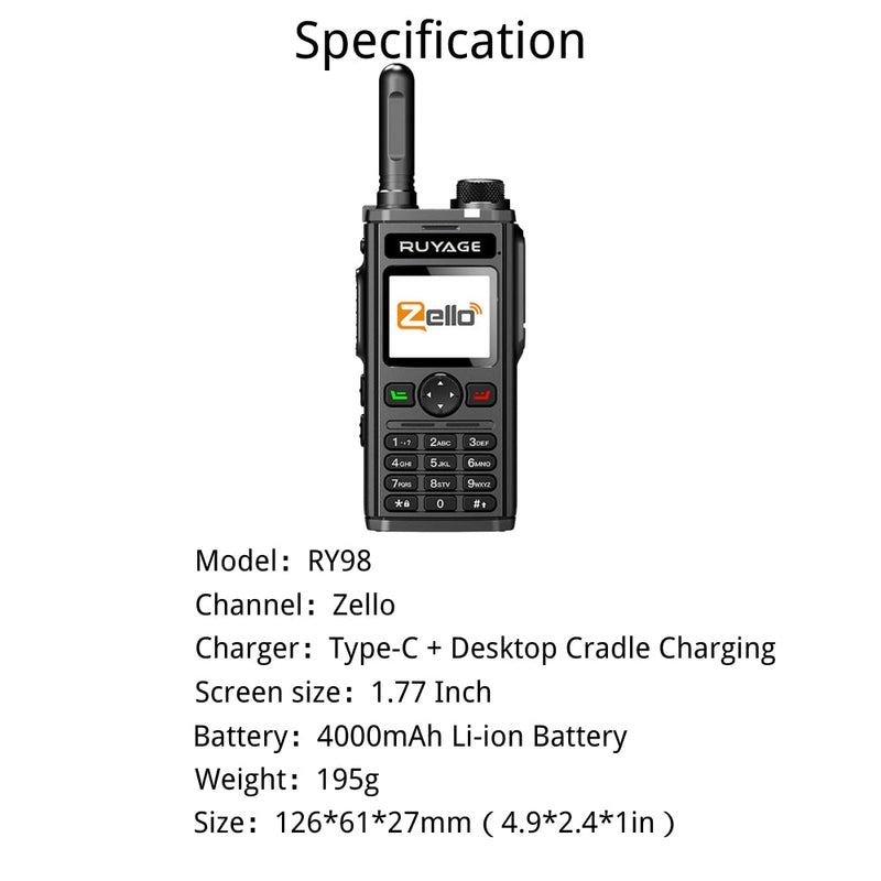 Load image into Gallery viewer, Ruyage Radio Zello Walkie-Talkie(RY98)