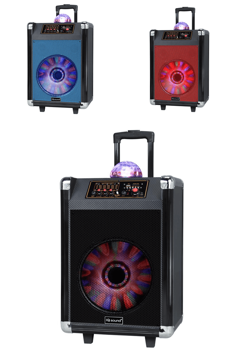 Load image into Gallery viewer, IQ Sound 12" Portable Bluetooth Speaker with Disco Ball Light