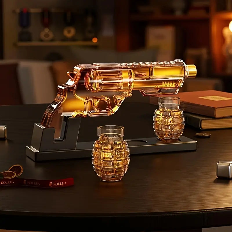 Load image into Gallery viewer, Magnum Revolver Whiskey Decanter Set
