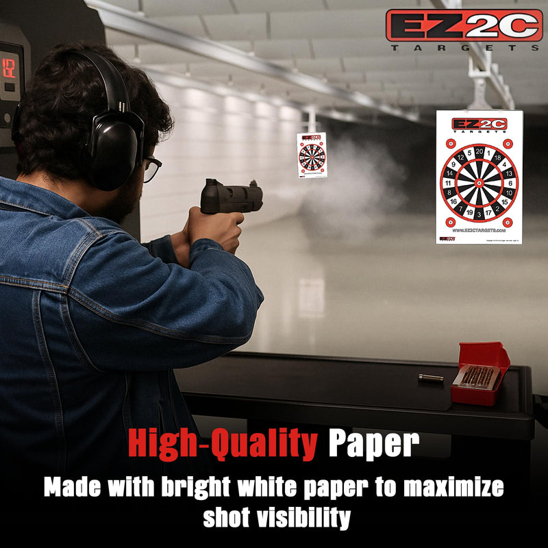 Load image into Gallery viewer, 40 EZ2C Targets: Four Fun Game Styles Paper Targets 11"x17" USA MADE