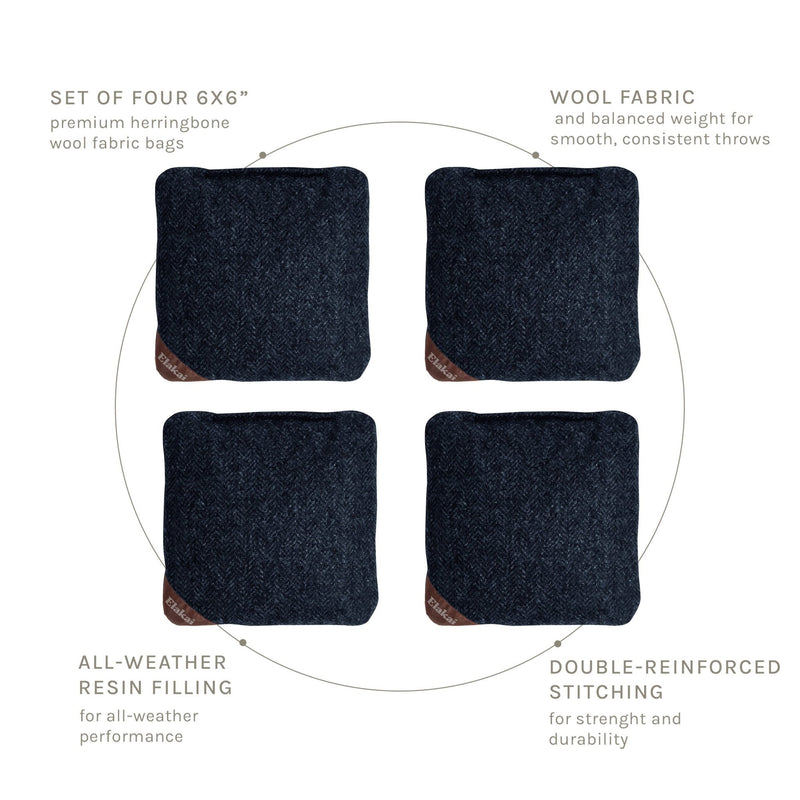 Load image into Gallery viewer, 6-in Herringbone Cornhole Bags | Premium All-Weather Collection