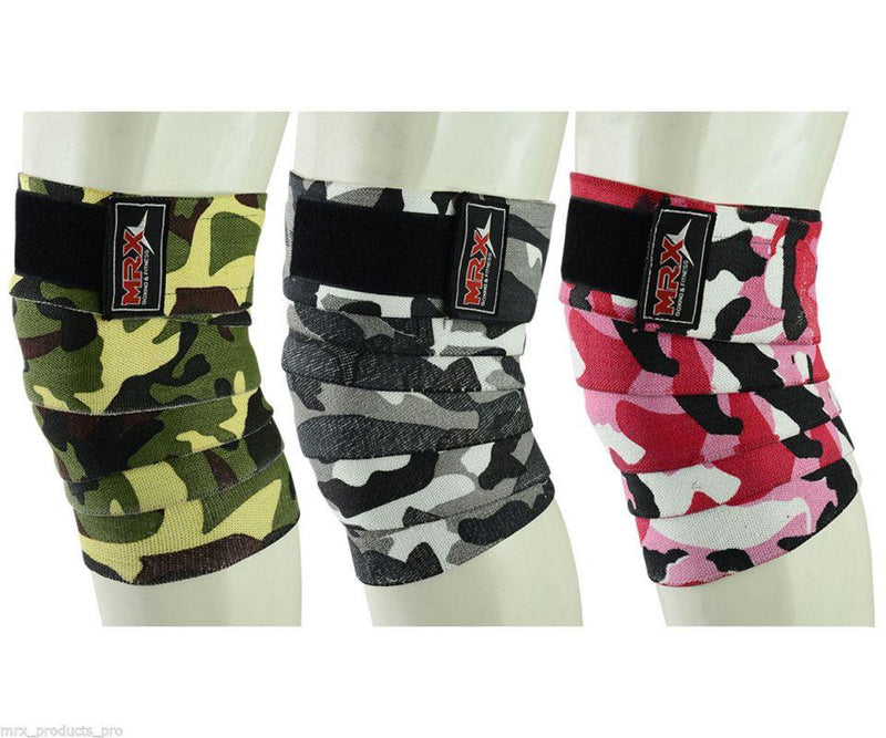 Load image into Gallery viewer, MRX Weightlifting Knee Wraps Gym Workout Lifting Wrap Camo Style Unisex