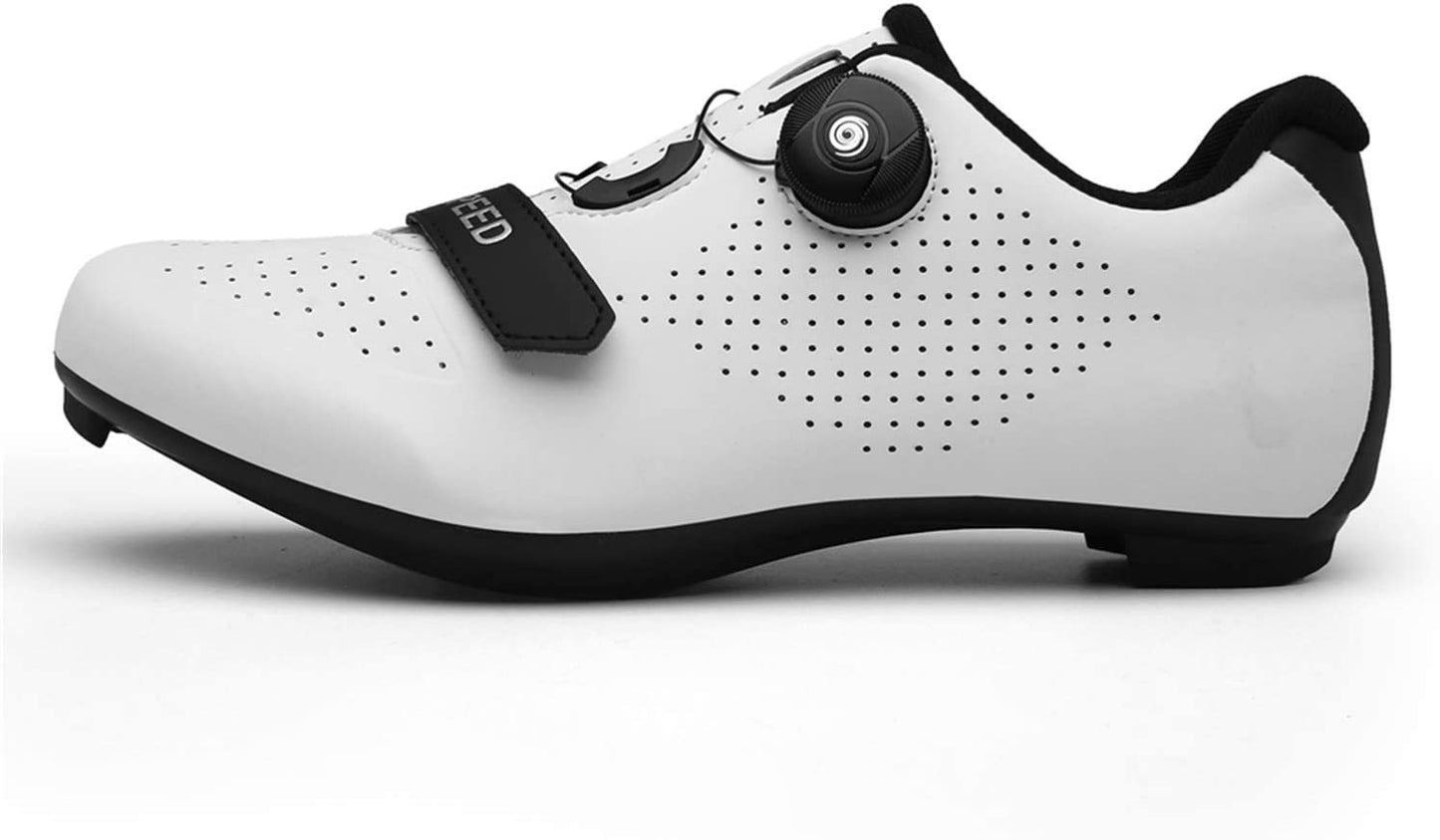 Scurtain Unisex Road Bike Cycling Shoes, White, EU 38