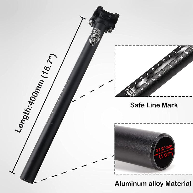 Load image into Gallery viewer, Bike Seat Post Alumium Alloy Adjustable 25.4/27.2 x 400mm