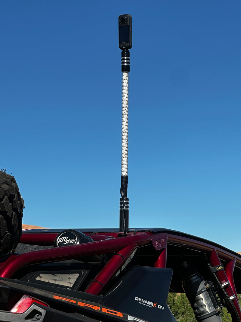 Load image into Gallery viewer, Marshin Whips 2ft Insta360 & GoPro Camera Whip | White-on-White LED | Game Changer Series