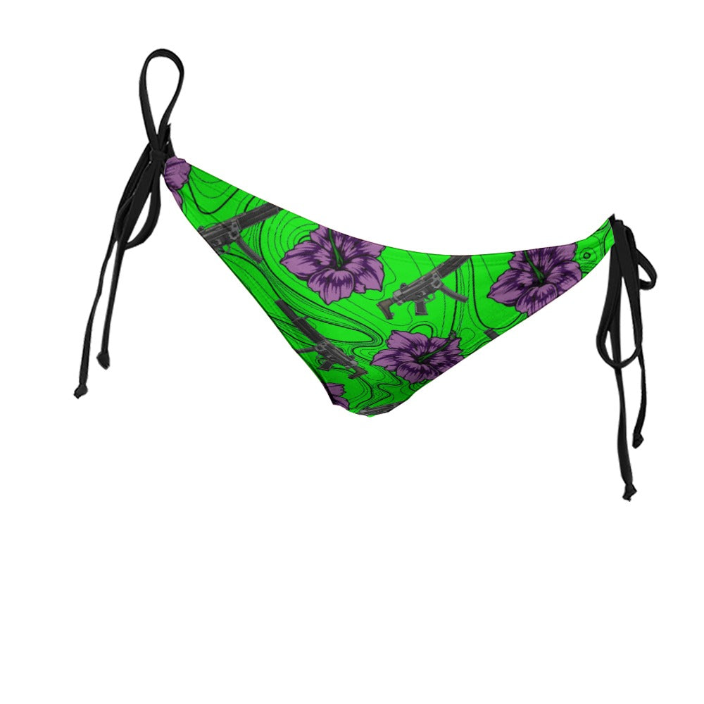 High Capacity Hibiscus Neon Green Bikini Briefs