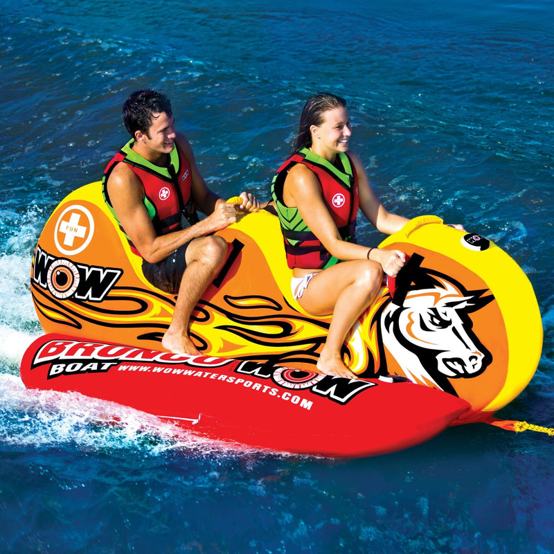 Load image into Gallery viewer, WOW Sports Bronco Boat 2 Person Towable Water Tube For Pool and Lake (14-1050)