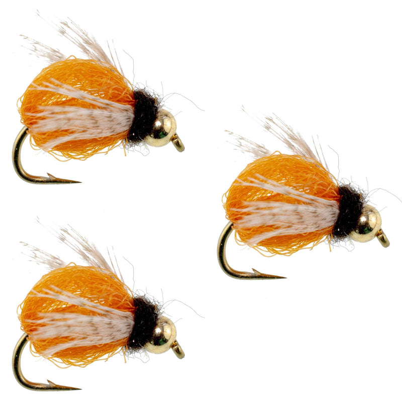 Load image into Gallery viewer, 3 Pack Bead Head LaFontaine Amber Deep Sparkle Caddis Pupa - Hook Size 14