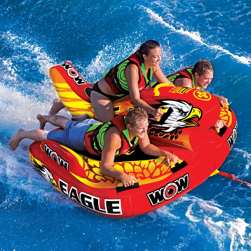 Load image into Gallery viewer, WOW Sports Wow Eagle 1-3 Person Hybrid Towable Water Tube For Pool and Lake