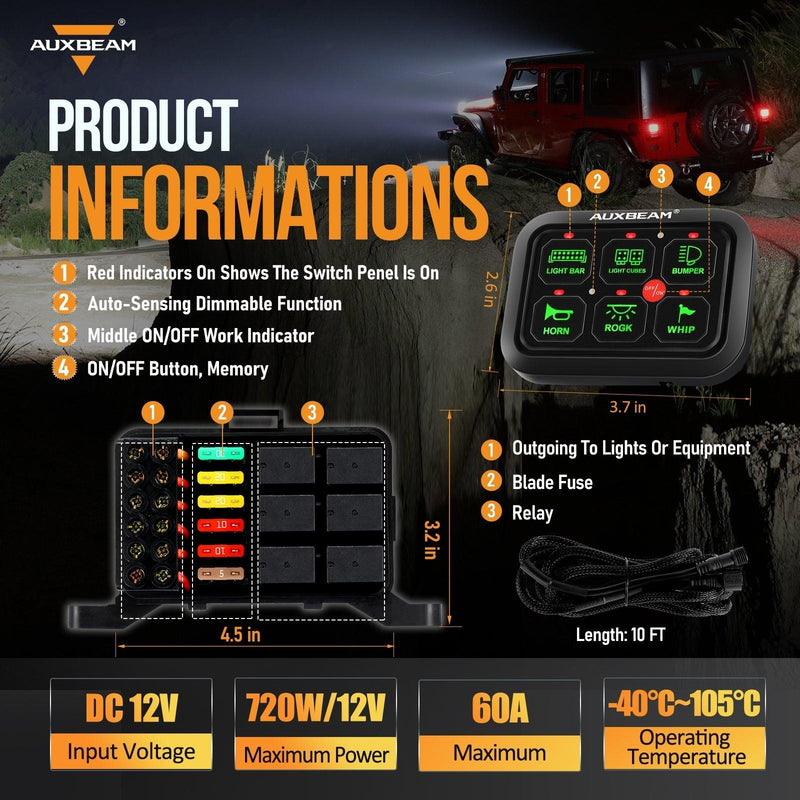 Load image into Gallery viewer, 6/8 Gang LED Switch Panel, Off Road Light Controller