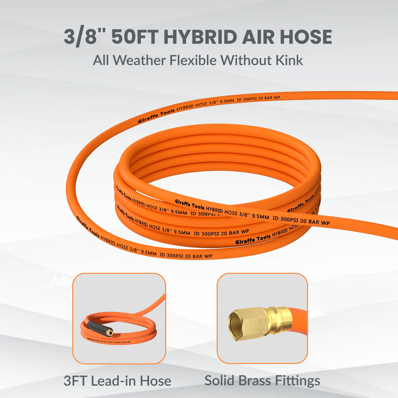 Load image into Gallery viewer, Retractable Air Hose Reel-PP Housing-3/8in-50ft