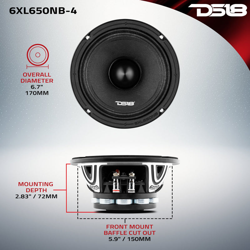 Load image into Gallery viewer, XL 6.5" Neodymium Mid-Range Loudspeaker With Bullet 325 Watts Rms 4-Ohm