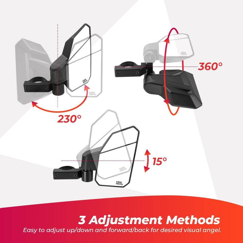 Load image into Gallery viewer, UTV 1.6"-2" Side Mirrors for Polaris RZR, Pioneer, Can Am Maverick X3