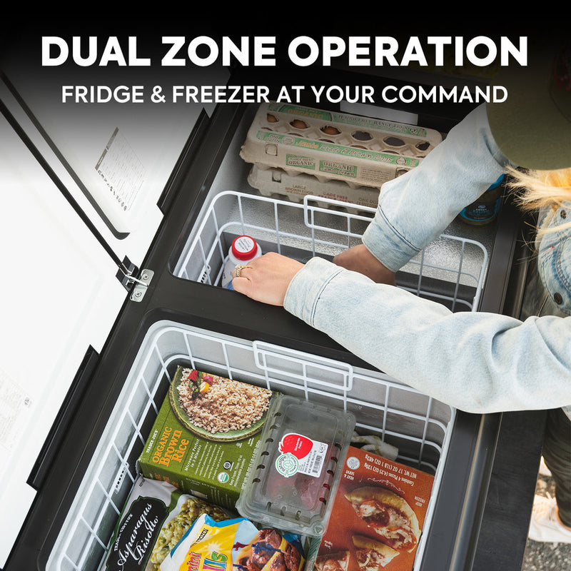 Load image into Gallery viewer, VL90ProD Dual Zone RV 12 volt Fridge Plug in Cooler | ICECO | 90 LT