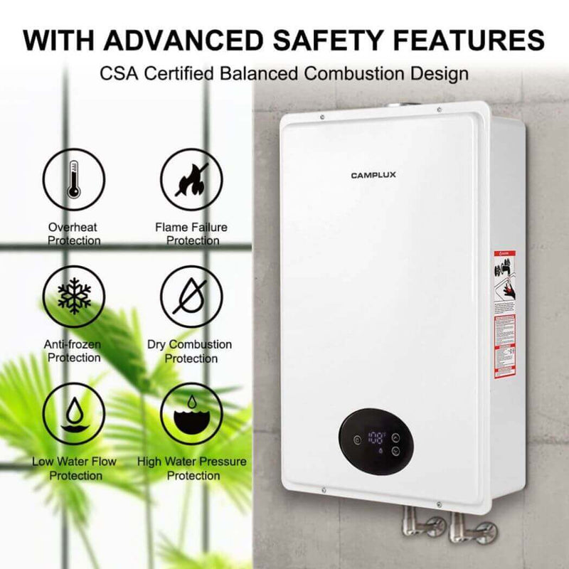 Load image into Gallery viewer, Camplux Instant Indoor Tankless Gas Water Heater 5.28 GPM | White