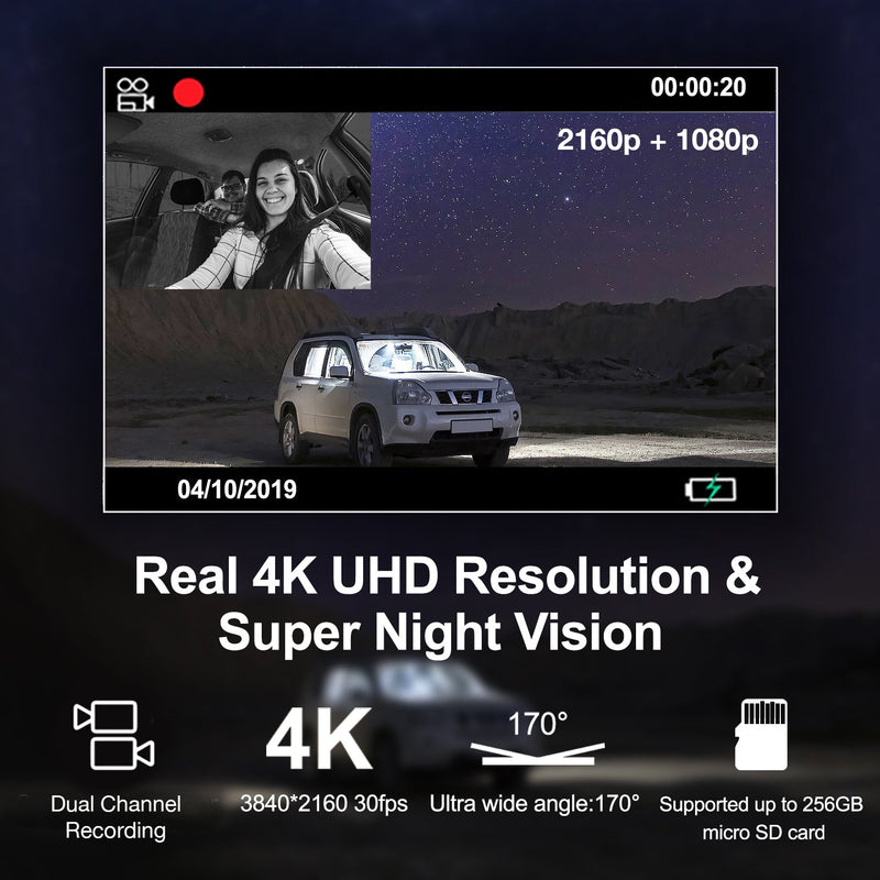 Load image into Gallery viewer, REXING V5C Plus Dash Cam Front 4K & 1080p Cabin Camera w/ Modular Capabilities, WiFi, and GPS