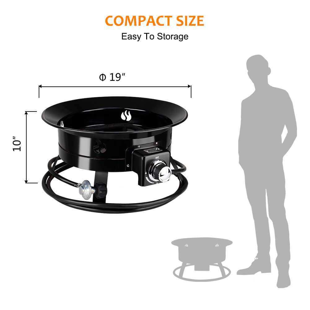 Camplux Outdoor Propane Fire Pit with Cover and Carry Kit, Auto-Ignition - Skoutley Outdoors LLC