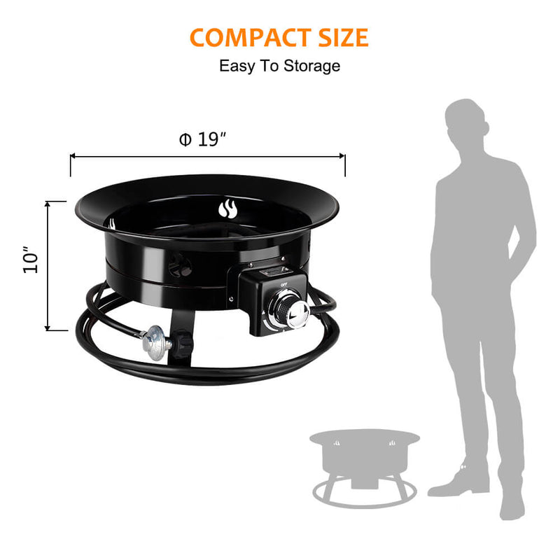 Load image into Gallery viewer, Camplux Outdoor Propane Fire Pit with Cover and Carry Kit, Auto-Ignition