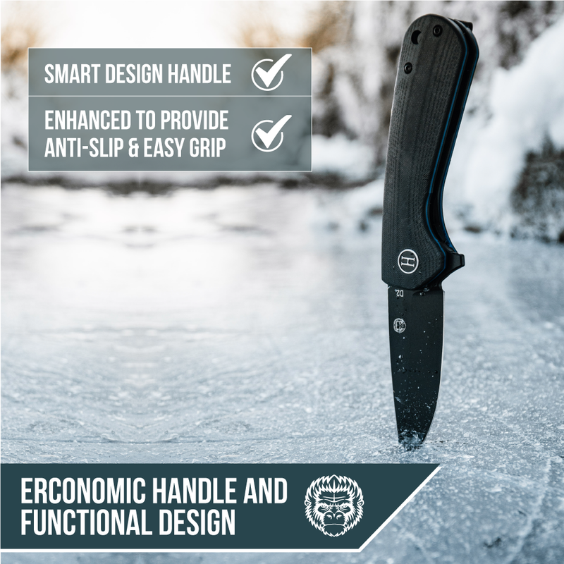 Load image into Gallery viewer, The Peasant Folding Pocket Knife Giftset for Men and Women (Black and Blue)