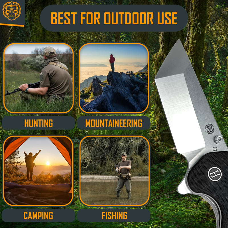 Load image into Gallery viewer, The Pioneer Folding Pocket Knife Giftset for Men and Women (Silver and Black)