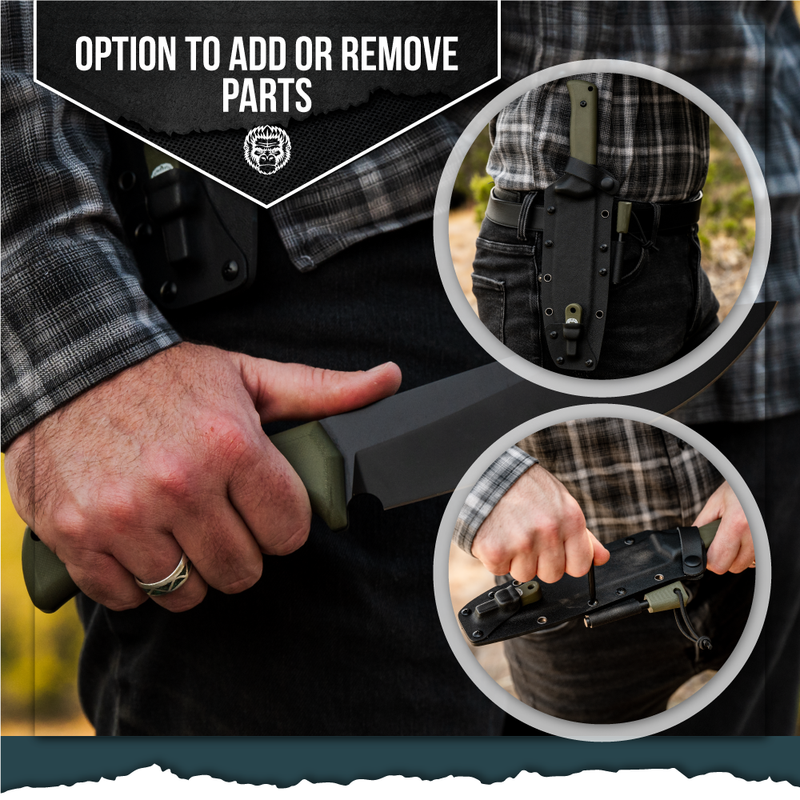 Load image into Gallery viewer, The Congo D2 Steel Bushcraft Survival Knife Gift Set (Black Blade + Green Handle)