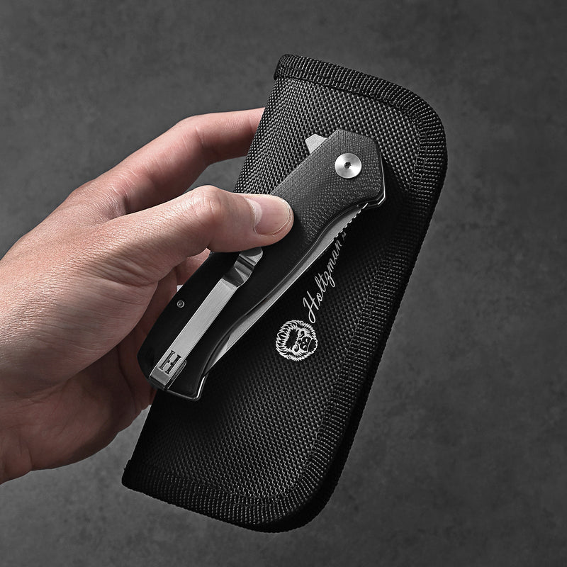 Load image into Gallery viewer, The Pathfinder Folding Pocket Knife Giftset for Men and Women (Black and Silver)