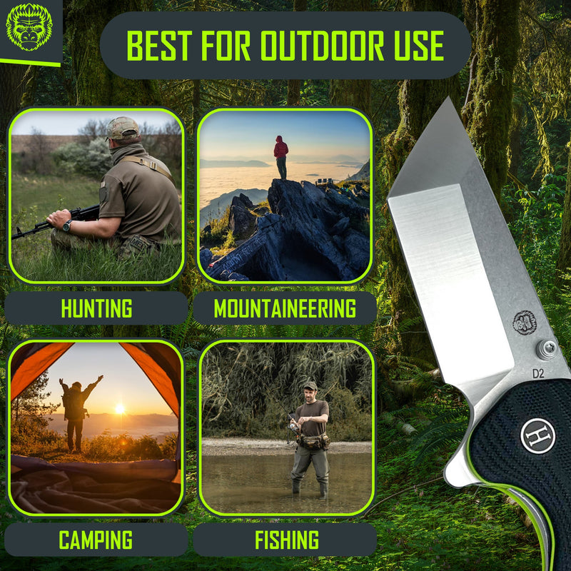 Load image into Gallery viewer, The Pioneer Folding Pocket Knife Giftset for Men and Women (Silver and Green)