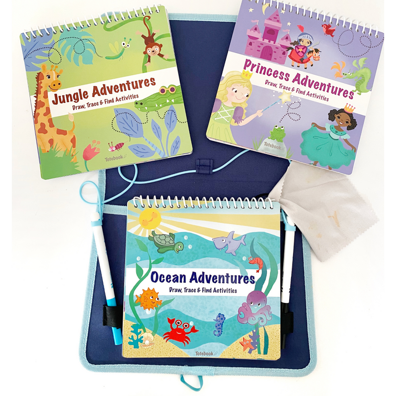 Load image into Gallery viewer, Totebook Kids Dry Erase Activity Kit - Set of 3 Books