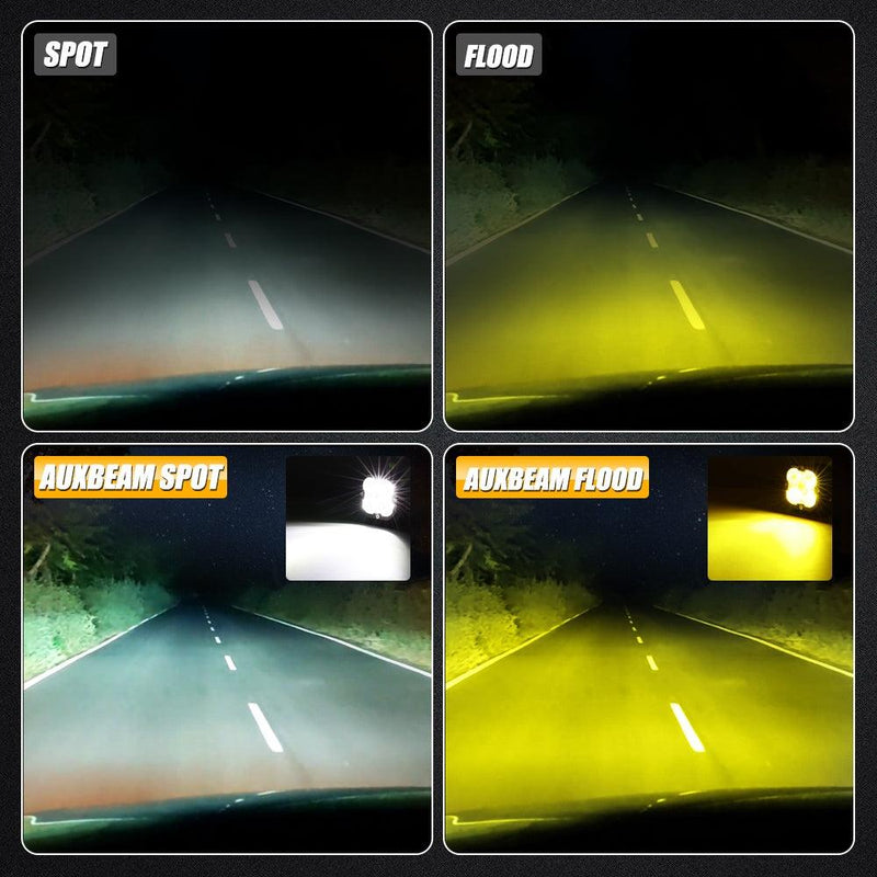 Load image into Gallery viewer, 3 Inch 80W 9600LM LED Pods Lights White&Yellow with A-Pillar Mounting Bracket For Ford Bronco 2/4 Door 2021 2022