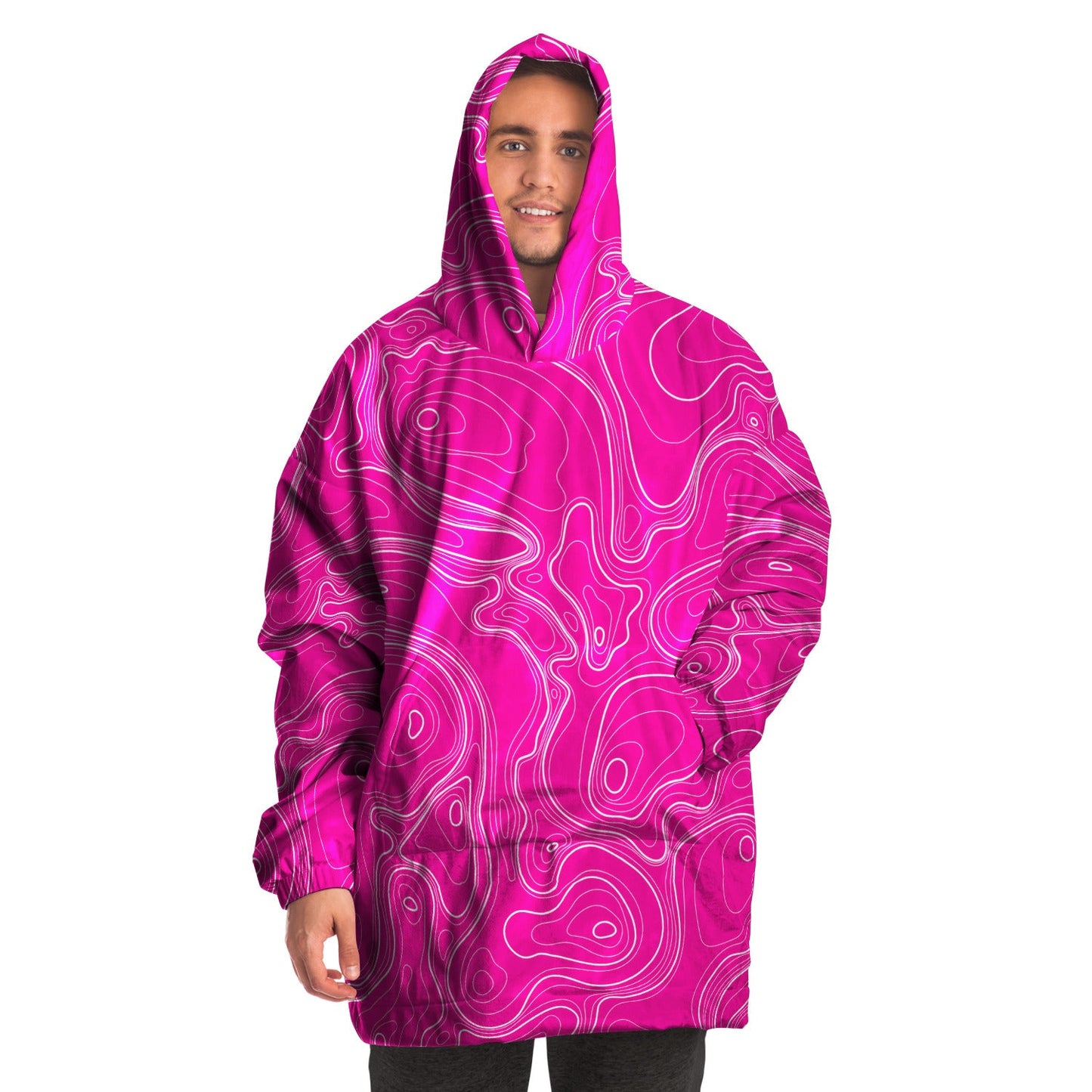Rad Palm Pink Topographic Snug Hoodie