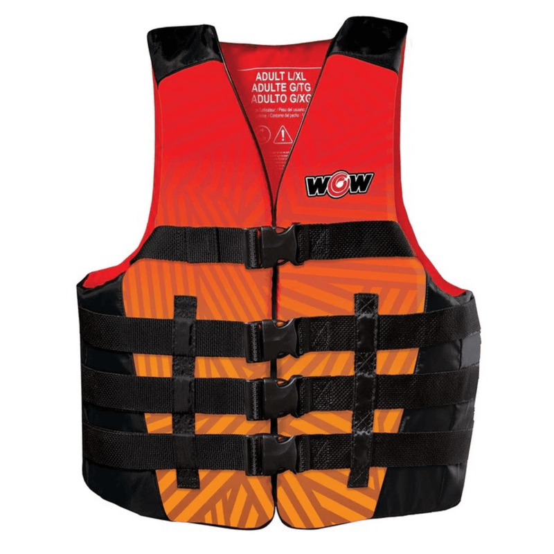 Load image into Gallery viewer, WOW Watersports Vis-Wave Adult Life Vest Red