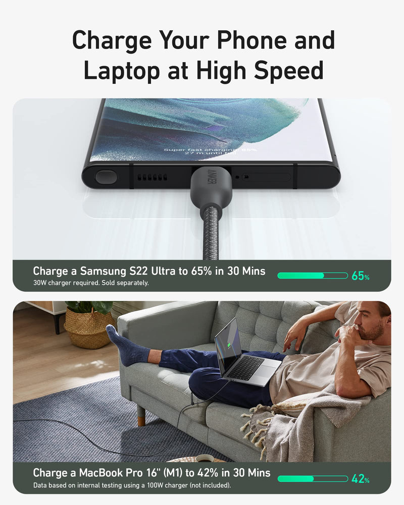 Load image into Gallery viewer, Anker <b>543</b> USB C to USB C Cable (240W, 10 ft)