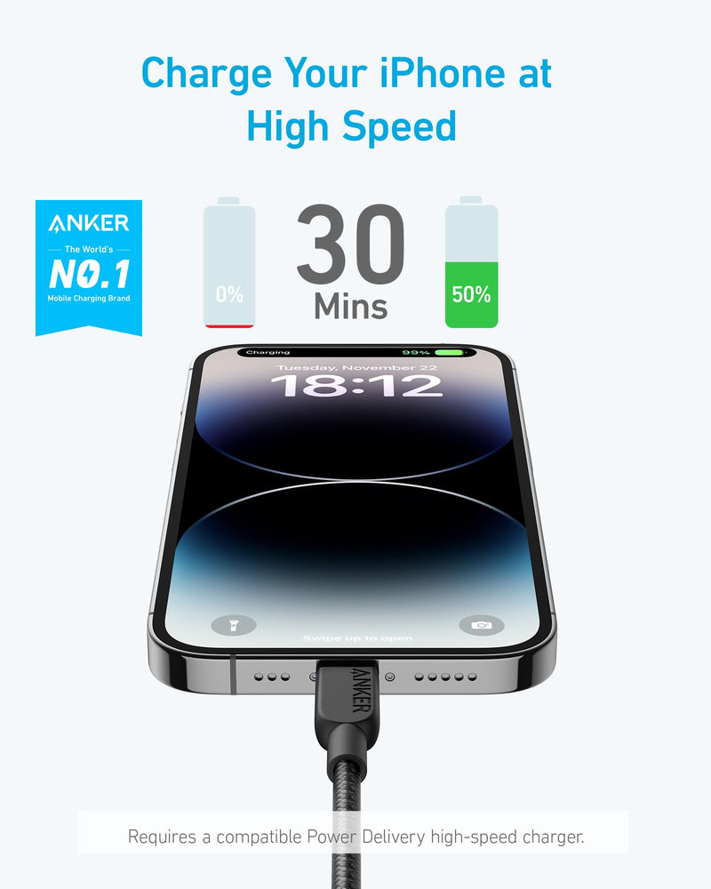 Load image into Gallery viewer, Anker <b>310</b> USB-C to Lightning Cable (6 ft, 2-Pack)