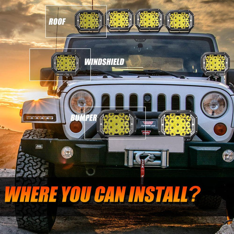 Load image into Gallery viewer, 7x5 Inch Rectangle LED Pods White Spot Driving Lights with DRL FOR ATV UTV SIDE BY SIDE 4X4