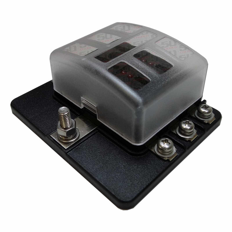 Load image into Gallery viewer, 6 Way 12V Circuit Screw Fuse Block - LED Indicators