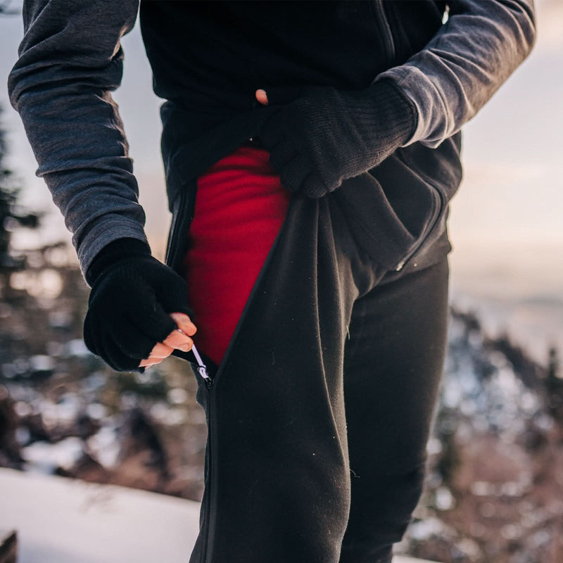 Load image into Gallery viewer, Heavyweight Wool Zip-Off Bottoms 3/4 length - 100% Merino Wool