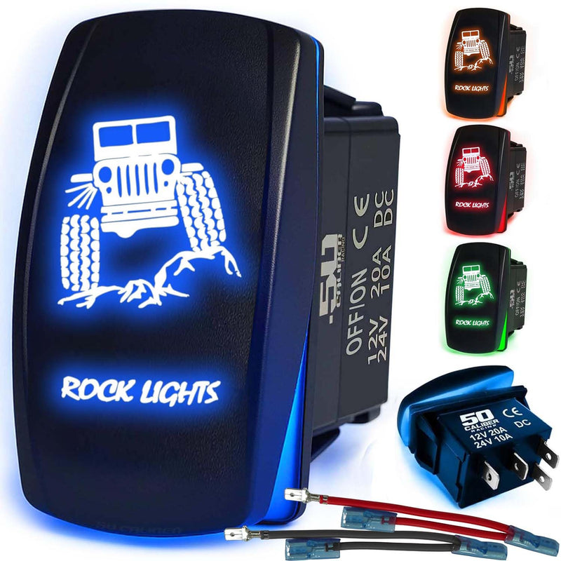 Load image into Gallery viewer, Waterproof Funny Rocker Switch 12v ON/Off, LED Backlit with Etched Design w/Toggle Switch 12v - UTV, Auto, Boat 20A Variation