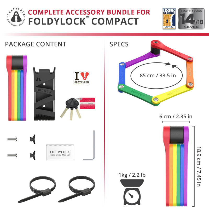 Load image into Gallery viewer, Foldylock Pride - Lightweight Award Winning Folding Bike Lock