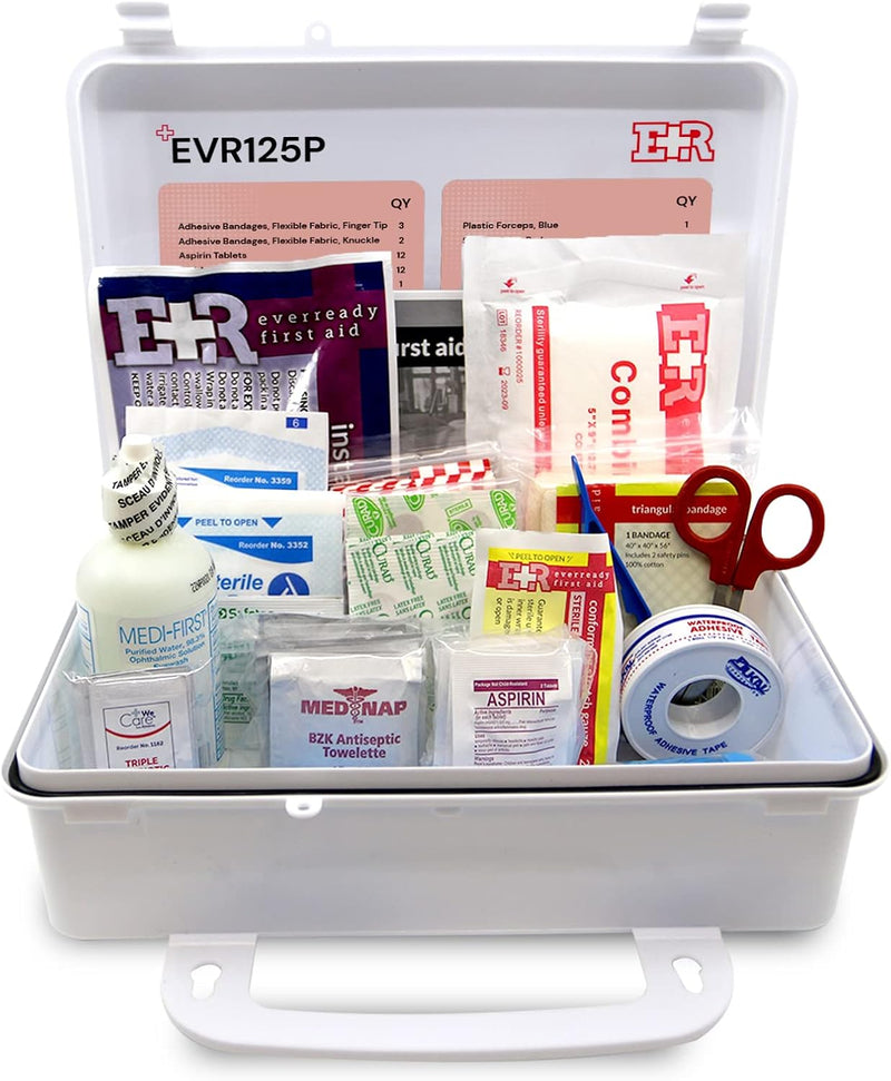 Load image into Gallery viewer, 107 Piece, 25 Person First Aid Kit with Plastic Case, OSHA Compliant