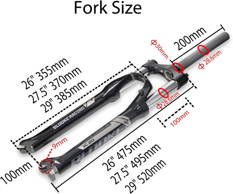Load image into Gallery viewer, Blooke XC20 27.5/29 inch Bicycle Suspension Fork