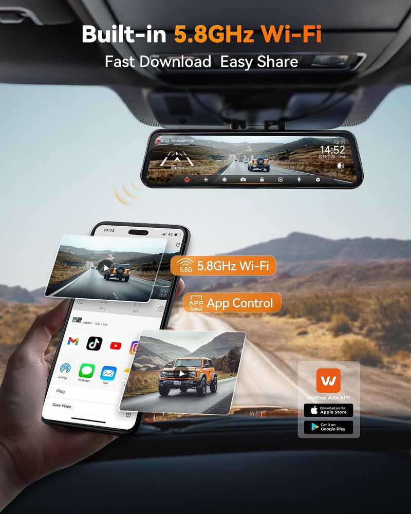 Load image into Gallery viewer, Wolfbox G900 TriPro Bumper Dash Cam