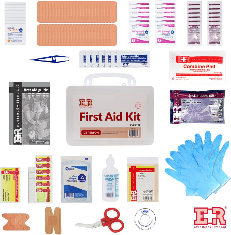 Load image into Gallery viewer, 107 Piece, 25 Person First Aid Kit with Plastic Case, OSHA Compliant