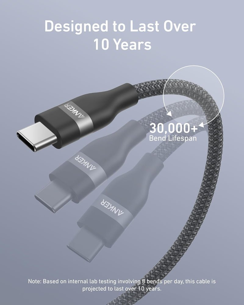 Load image into Gallery viewer, Anker USB-C to USB-C Cable (3 ft / 6 ft, 240W, Upcycled-Braided)