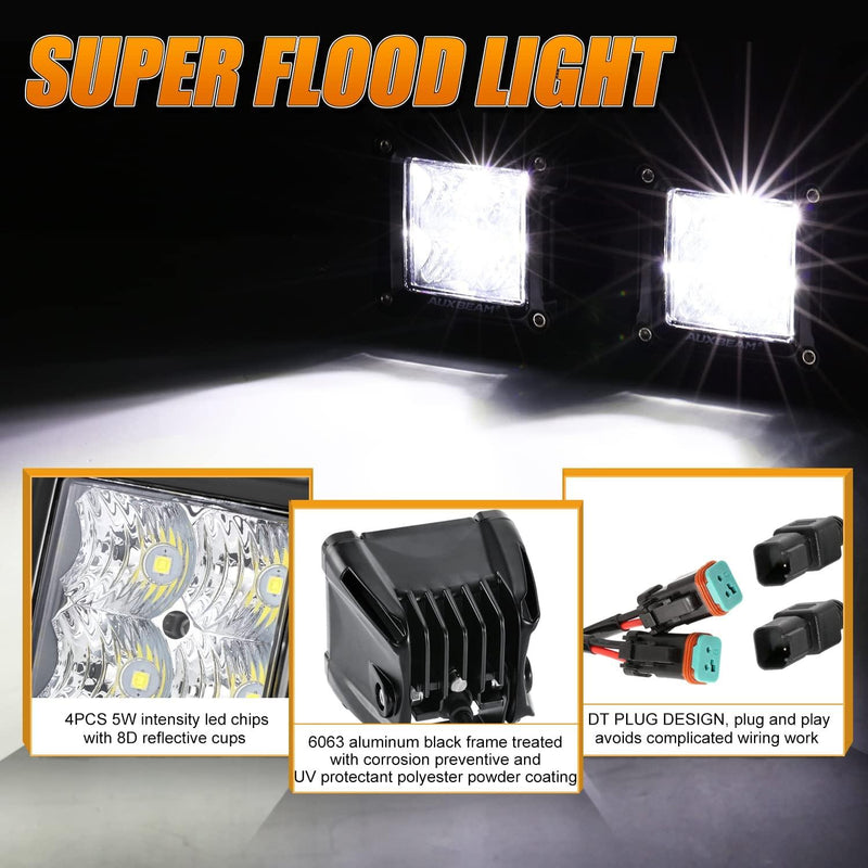 Load image into Gallery viewer, 3 Inch Spot/Flood Beam LED Pods Light + Universal LED Working Lights Mounting Brackets