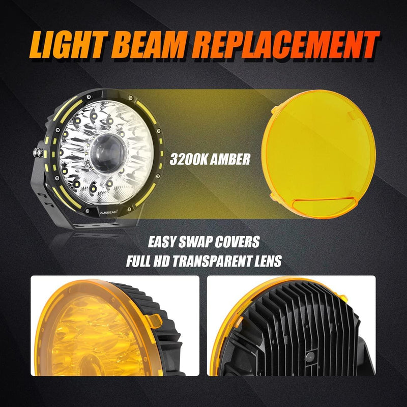 Load image into Gallery viewer, (2pcs/set) 7 Inch/ 9 Inch Round LED Driving Light Amber Cover Light Shield Cover