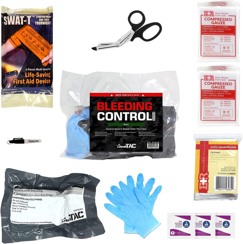 Load image into Gallery viewer, Bleeding Control Kit - 4 Vacuum Sealed Kits in Plastic Case