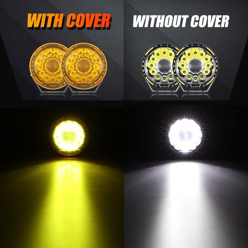 Load image into Gallery viewer, (2pcs/set) 7 Inch Round LED Driving Light Amber Cover Light Shield Cover