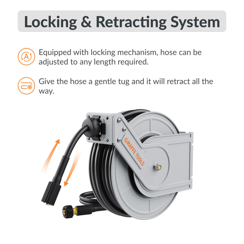 Load image into Gallery viewer, Retractable Pressure Hose Reel-1/4in