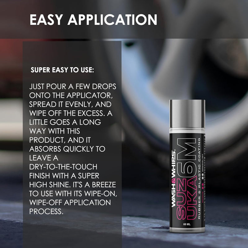 Load image into Gallery viewer, WASH&WHIPS Suzuka 6M Rubber & Plastic Coating for Cars, Restores and Brings Back Black - Concentrated Formula Non-Greasy, 60ml